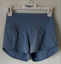 Load image into Gallery viewer, Lululemon Womens Light Blue Elastic Waist Activewear Athletic Shorts Size 0