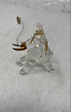 Load image into Gallery viewer, Clear Gold Glass Lucky Small Elephant Decorative Collectible Figurine