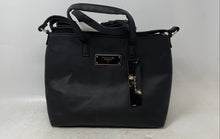Load image into Gallery viewer, T Tahari Womens Black Inner Pocket Crossbody Strap Satchel Bag With Tags