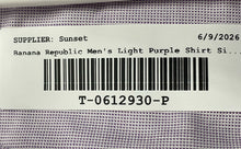 Load image into Gallery viewer, Banana Republic Mens Light Purple Cotton Non-Iron Slim Fit Dress Shirt Size L