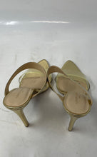 Load image into Gallery viewer, Alexandria Brandao Miami Womens Gold Open Toe Slip-On High Pump Heels Size 8