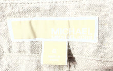 Load image into Gallery viewer, Michael Kors Womens Khaki Linen Flat Front Regular Fit Raw Hem Mini Skirt Size 4