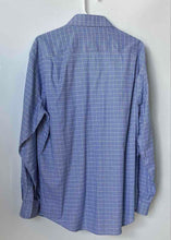 Load image into Gallery viewer, Jos. A. Bank Mens Blue Plaid Print Cotton Long Sleeve Dress Shirt Size 17.5