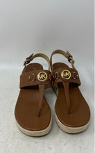 Load image into Gallery viewer, Michael Kors Womens Brown Beige Wedge Platform Sandals Size 6.5M