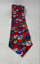 Load image into Gallery viewer, NFL Mens Multicolor Team Logo Helmet Print Silk Adjustable Pointed Tie