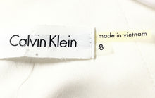 Load image into Gallery viewer, Calvin Klein Womens White Ruched Horseshoe Neck Sheath Dress Size 8