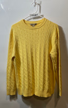Load image into Gallery viewer, Angelo Gianni Womens Yellow Long Sleeve Cable-Knit Pullover Sweater Size Medium