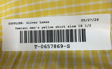 Load image into Gallery viewer, Damiani Mens Yellow Check Cotton Long Sleeve Collared Dress Shirt Size 18 1/2