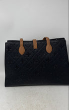 Load image into Gallery viewer, Grossi Womens Black Faux Leather Top Zipper Double Handles Tote Bag With Tags