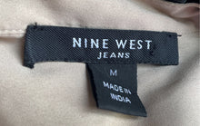 Load image into Gallery viewer, Nine West Jeans Womens Khaki Long Sleeve Button Front Blouse Top Size M