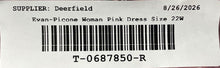 Load image into Gallery viewer, Evan-Picone Womens Pink Sleeveless Back Zip Shift Dress Size 22W With Tag