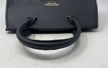 Load image into Gallery viewer, Adrienne Vittadini Womens Black Pebbled Leather Inner Pocket Satchel Purse