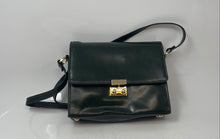 Load image into Gallery viewer, Ashwood Womens Green Genuine Leather Bottom Stud Adjustable Strap Crossbody Bag