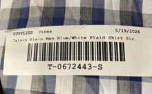 Load image into Gallery viewer, Calvin Klein Mens Blue White Gingham Plaid Button-Up Shirt Size XXL With Tag
