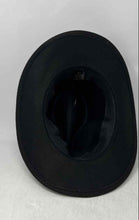 Load image into Gallery viewer, Womens Black Studded Steer Skull Band Adjustable Tie Western Cowboy Hat Size 57