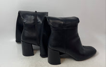 Load image into Gallery viewer, Madden NYC Womens Black Leather Side Zip Block Heel Knee High Biker Boots Size 9