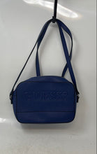 Load image into Gallery viewer, Guess Womens Blue Embossed Logo Inner Pockets Medium Zipper Crossbody Bag