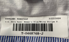 Load image into Gallery viewer, U.S. Polo Assn. Womens Blue White Striped Long Sleeve Button-Up Shirt Size L