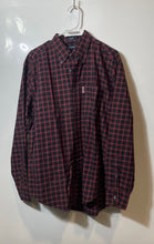 Load image into Gallery viewer, Nautica Mens Red Black Plaid Cotton Long Sleeve Collared Button-Up Shirt Size M
