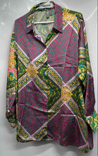Load image into Gallery viewer, ASOS Womens Multicolor Geometric Long Sleeve Collared Button-Up Shirt Size 12