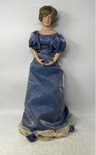 Load image into Gallery viewer, Blue Evening Gown Pearl Necklace Short Brown Hair Collectible Porcelain Doll