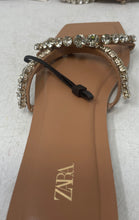 Load image into Gallery viewer, Zara Womens Brown Silver Open Toe Slip-On Slide Sandals Size 36 With Tag
