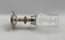 Load image into Gallery viewer, Silver-Tone Plated Removable Glass Shade Candlestick Holder Collectible
