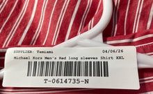 Load image into Gallery viewer, Michael Kors Mens Red Striped Print Cotton Long Sleeve Button-Up Shirt Size XXL