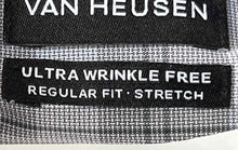 Load image into Gallery viewer, Van Heusen Mens Gray Plaid Ultra Wrinkle Free Long Sleeve Dress Shirt Size L
