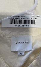 Load image into Gallery viewer, Sundays Womens White Cotton Short Sleeve Button Front Blouse Top Size XS