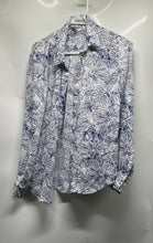 Load image into Gallery viewer, H&M Womens Blue White Floral Long Sleeve Regular Fit Button-Up Shirt Size 6