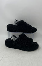 Load image into Gallery viewer, UGG Womens Fluff Yeah 1125232 Black Sparkle Open Toe Slide Slippers Size 7