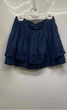 Load image into Gallery viewer, Abercrombie & Fitch Womens Blue Floral Embroidered Eyelet Ruffle Mini Skirt Sz M