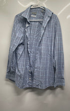 Load image into Gallery viewer, Michael Kors Mens Blue Plaid Long Sleeve Non Iron Dress Shirt Size L 161/2 32/33