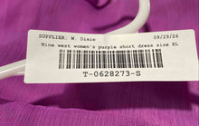 Load image into Gallery viewer, Nine West Womens Purple Sleeveless V-Neck Smocked Waist Mini Dress Sz XL w/ Tags