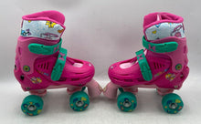 Load image into Gallery viewer, Disney Kids Pink Turquoise Minnie Mouse Four Wheeled Roller Skates Size J10-J13