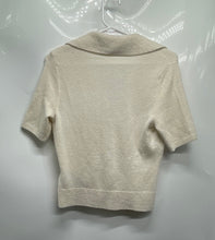 Load image into Gallery viewer, Abercrombie & Fitch Womens White Short Sleeve Collared Polo Sweater Size XXS
