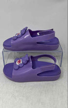 Load image into Gallery viewer, Mini Melissa Girls Cloud Purple Open Toe Care Bears Slingback Sandals Size 11