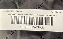 Load image into Gallery viewer, Michael Kors Mens Black Long Sleeve Slim Fit Three-Button Blazer Size 44R