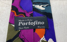 Load image into Gallery viewer, Portofino Mens Multicolor Printed Silk Adjustable Designer Tie