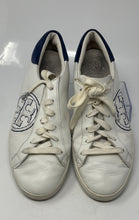 Load image into Gallery viewer, Authentic Tory Burch Womens White Blue Lace-Up Sneaker Shoes Size 9M Damaged