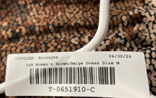 Load image into Gallery viewer, H&M Womens Brown Beige Animal Print Pullover Long Sleeve Blouson Dress M W/Tag