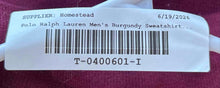 Load image into Gallery viewer, Polo Ralph Lauren Mens Burgundy Long Sleeve Mock Neck 1/4 Zip Sweatshirt Size M