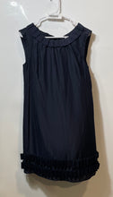 Load image into Gallery viewer, Ann Taylor Loft Womens Dark Blue Sleeveless Ruffle Tie Back Shift Dress Size 8