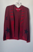 Load image into Gallery viewer, Tommy Hilfiger Womens Red Printed Long Sleeve Open Front Cardigan Sweater Sz XS