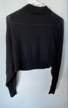 Load image into Gallery viewer, Zara Womens Black Mock Neck Long Sleeve Cropped Pullover Sweater Size Medium