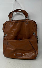 Load image into Gallery viewer, Nine West Womens Brown Leather Outer Pocket Detachable Strap Shoulder Bag