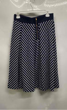 Load image into Gallery viewer, French Connection Womens Black White Striped Back Zip A-Line Skirt Size 8