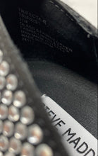 Load image into Gallery viewer, Steve Madden Womens Trifecta Black Silver Rhinestone Loafer Shoes Size 11