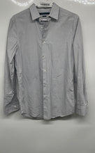 Load image into Gallery viewer, Perry Ellis Mens Gray Polka Dot Slim Fit Spread Collar Button-Up Shirt Size S